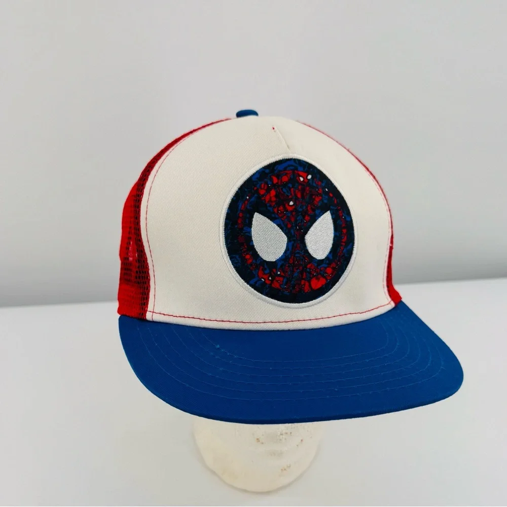Marvel‎ Amazing Spiderman Mesh Baseball Snap Back Hat Cap Blue White